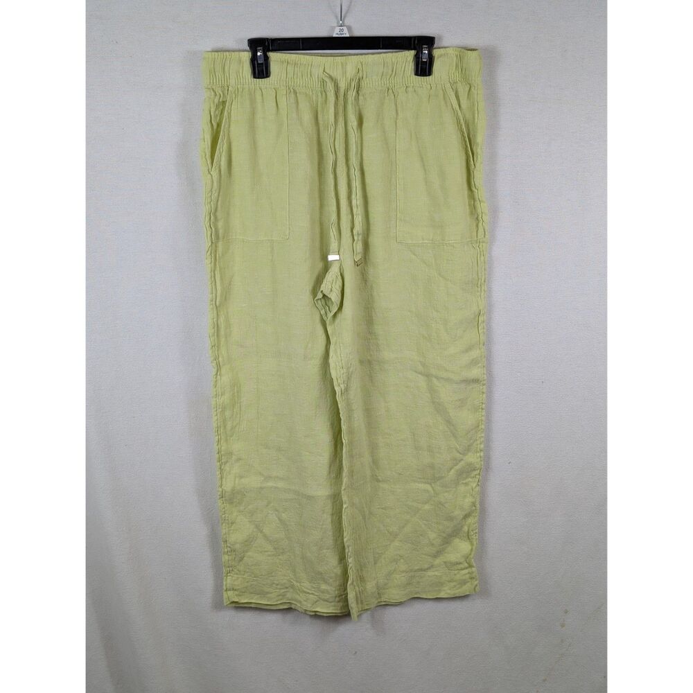 Joie Wide Leg 100% Linen Pants Yellow Women's Size XL